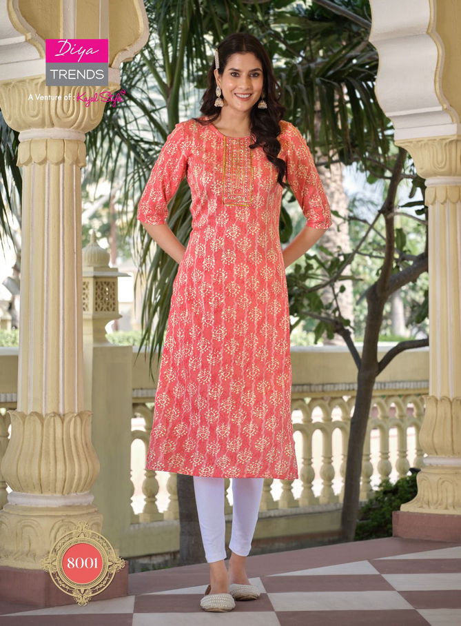 Garden City Vol 8 By Diya Trends  Casual Wear Straight Kurtis Wholesalers In Delhi
